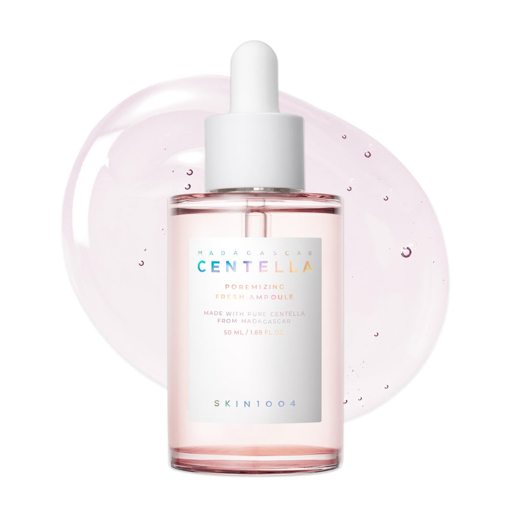 SKIN1004 Poremizing Ampoule bottle shows hydrating, pore-minimizing care.