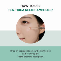 SKIN1004 Tea-Trica Relief Ampoule texture swirl suggests silky, fast-absorbing hydration.