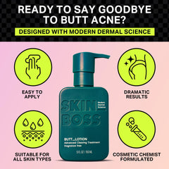 SKINBOSS body lotion on chest area encourages even tone and comfortable skin