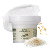 SKINFOOD 1957 Rice Mask Wash Off jar label inviting a gentle self-care ritual