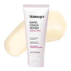 SkinIntegra Rapid Crack Repair Cream jar closeup highlighting fragrance-free barrier protection.