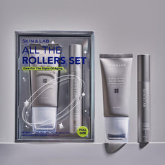 skinlab bakuchiol eye serum roller close-up highlighting hydrating eye care.