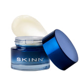 SKINN Age Reset Eye Balm jar closeup highlighting rich overnight formula for firming.