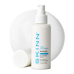 SKINN Mantle Milk Serum bottle pump delivering lasting hydration for smoother skin