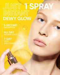SKINTIFIC Radiance Booster Serum Spray close-up of two-layer formula activation