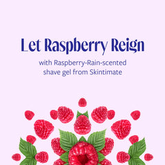 Skintimate Raspberry Rain razor-glide highlights smooth shaving experience