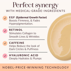 SKINWIT ingredients graphic featuring EGF, retinol, and hyaluronic acid for rich hydration.