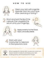 Skinworks Hyaluronic Serum capsules close-up showing daily hydration option.