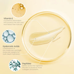 Skinworks Hyaluronic Serum texture glistening on skin for a dewy glow.