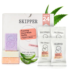 Skipper foaming hand soap tablets 24-pack for quick, mess-free refills.