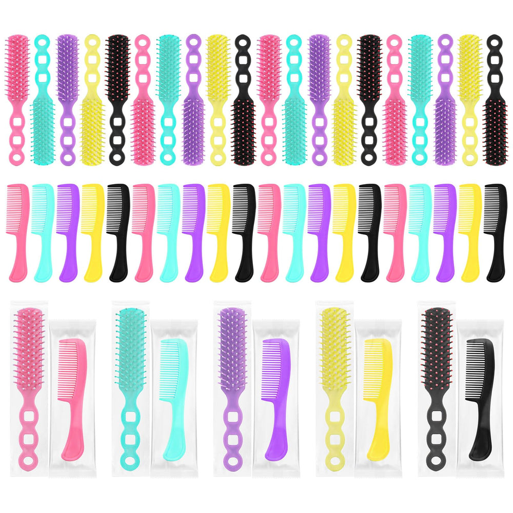 Skourvut hair brush and combs bulk 50-piece packaging for easy donations to shelters.