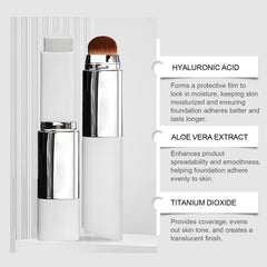 SKROSS Blanc Cover Cream Stick V White detachable brush provides airbrush-like blending.