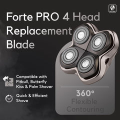 Forte PRO 4 Head blade featuring Japanese stainless steel for edge longevity