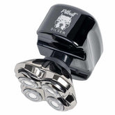 Skull Shaver Pitbull Silver PRO SX5 head shave close-up for smooth, fast results.