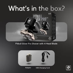 Skull Shaver Pitbull Silver PRO SX5 wet and dry use in action for versatility.