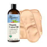 Sky Organics castor oil bottle 16oz close-up for skin and hair care rituals