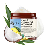 Sky Organics coconut oil bottle front—hydration for skin and hair
