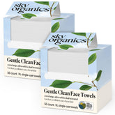 Sky Organics Gentle Clean Face Towels 2-pack front view for quick makeup removal