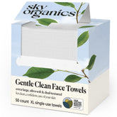 Sky Organics gentle clean face towels dual texture for gentle cleansing and light exfoliation.