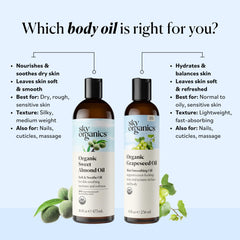 Sky Organics Grapeseed Oil texture close-up demonstrates lightweight, silky feel