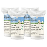 Sky Organics large oval cotton pad smooth side, gentle toner application.