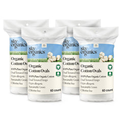Sky Organics large oval cotton pad smooth side, gentle toner application.