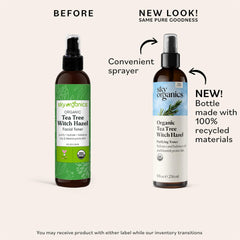 Sky Organics purifying toner ingredients close-up highlighting organic purity.
