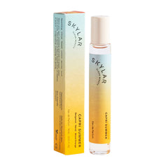 Skylar Capri Summer bottle closeup highlights vibrant citrus for everyday freshness.