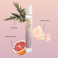 Skylar Pink Canyon notes graphic visualizes citrus and floral layers for layering ideas.