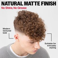 Slick Gorilla hair powder matte-finish captures natural shine-free look with flexible hold.