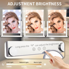 SLIMOON Hollywood mirror detachable 10x magnifier reveals precise details for liner application.