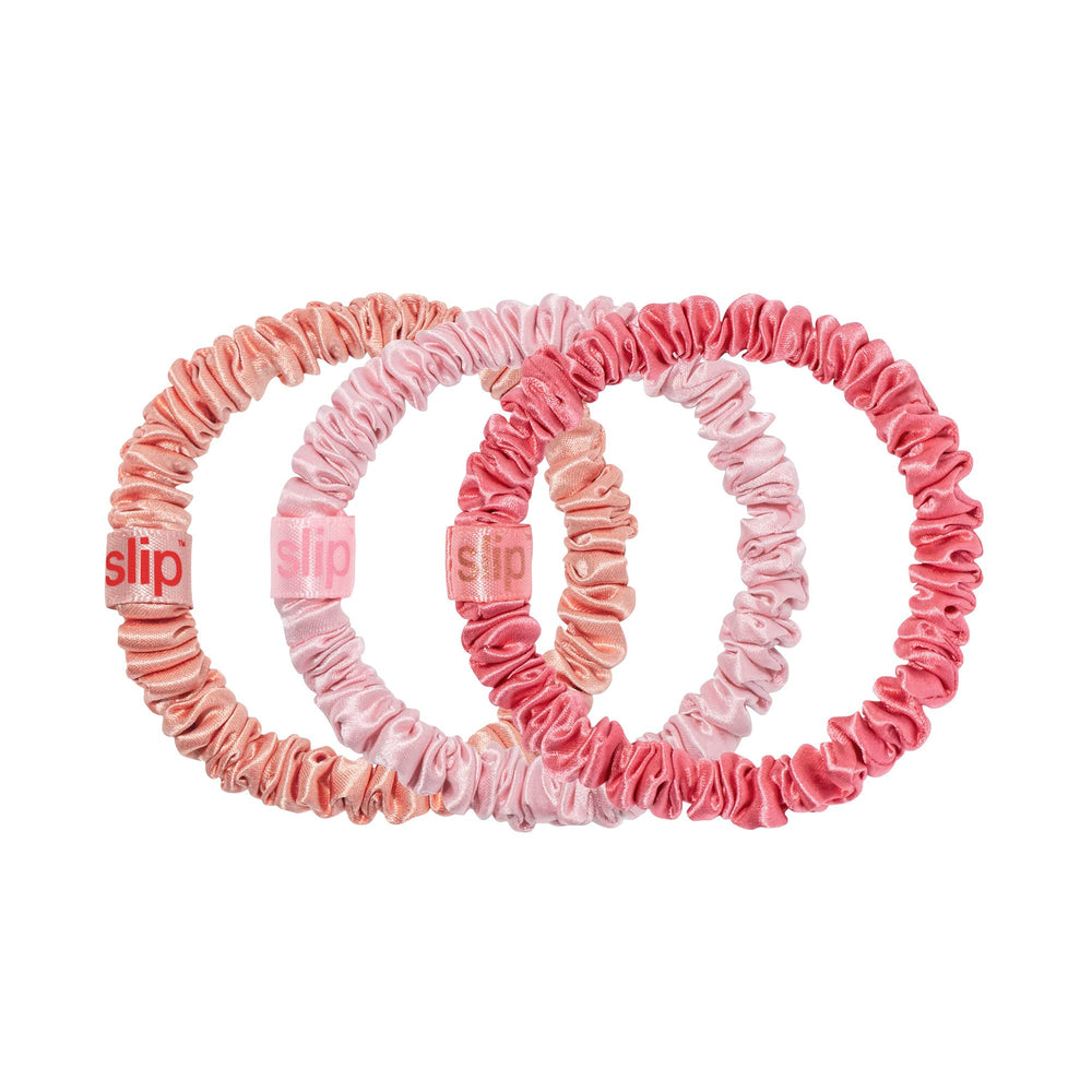 SLIP Amazon Exclusive Skinny Scrunchies peach highlight delicate-hair-friendly shine and anti-crease performance.