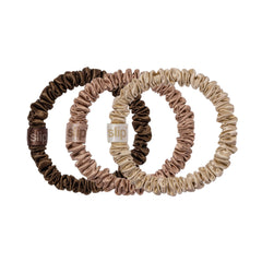 SLIP Skinny Scrunchies blonde pack shows silky shine and gentle hold for delicate hair.