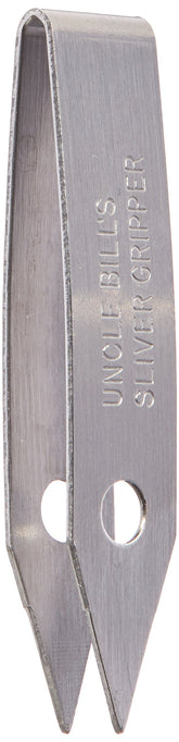 Sliver Gripper keychain tweezers close-up with polished tips for precise splinter removal.