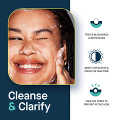 SLMD Salicylic Acid Cleanser closeup with suds highlighting impurity reduction.