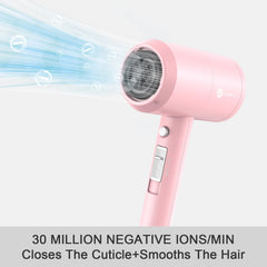 Slopehill professional ionic dryer pink shows cool shot and three heat settings.