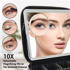 SLUMAZI travel makeup bag three light settings simulate different environments.