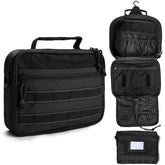 SMONT toiletry bag for men front view highlights rugged canvas and organized compartments for travel