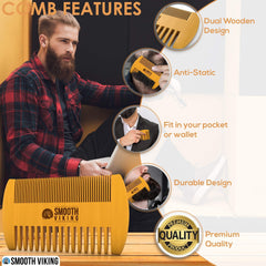 Smooth Viking Beard Care styling for wet and dry beard shows versatility