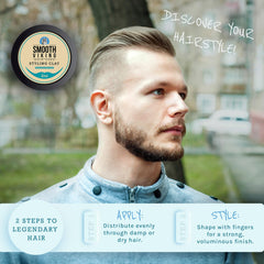 Smooth Viking hair clay matte finish delivers a natural, shine-free look
