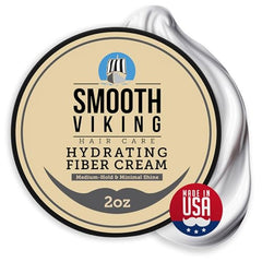 Smooth Viking Hydrating Fiber Cream packaging ideal for on-the-go hydration and styling.