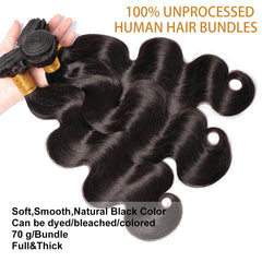 Smoothair body wave bundles 18 inch pack delivers extended length with bouncy, shiny weft.