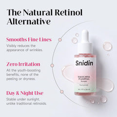 Snidin dropper dispensing serum to highlight texture and absorbency benefits