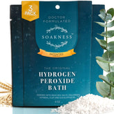 Soakness bath salts bottle pour highlights mineral blend for a refreshing soak