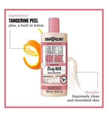 Soap & Glory Clean On Me foamy texture on skin for pampering cleanse.