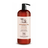 Soapbox Coconut Oil Shampoo bottle front shows coconut rich moisture benefits