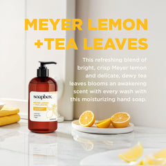 Soapbox Lemon Tea Leaves scent closeup highlights fresh citrus and tea leaves