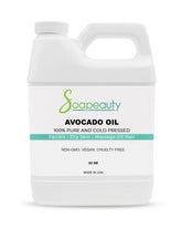 Soapeauty avocado oil bottle foreground for skin and hair nourishment and hydration.