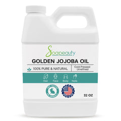 Soapeauty Golden Jojoba Oil bottle close-up for pure moisturization