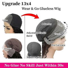 SODLIS Wear and Go glueless bob wig side-part option for natural lay.